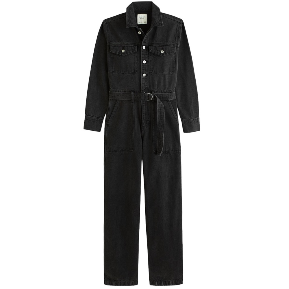 A&F • Long-Sleeve Denim Jumpsuit (Petite length)